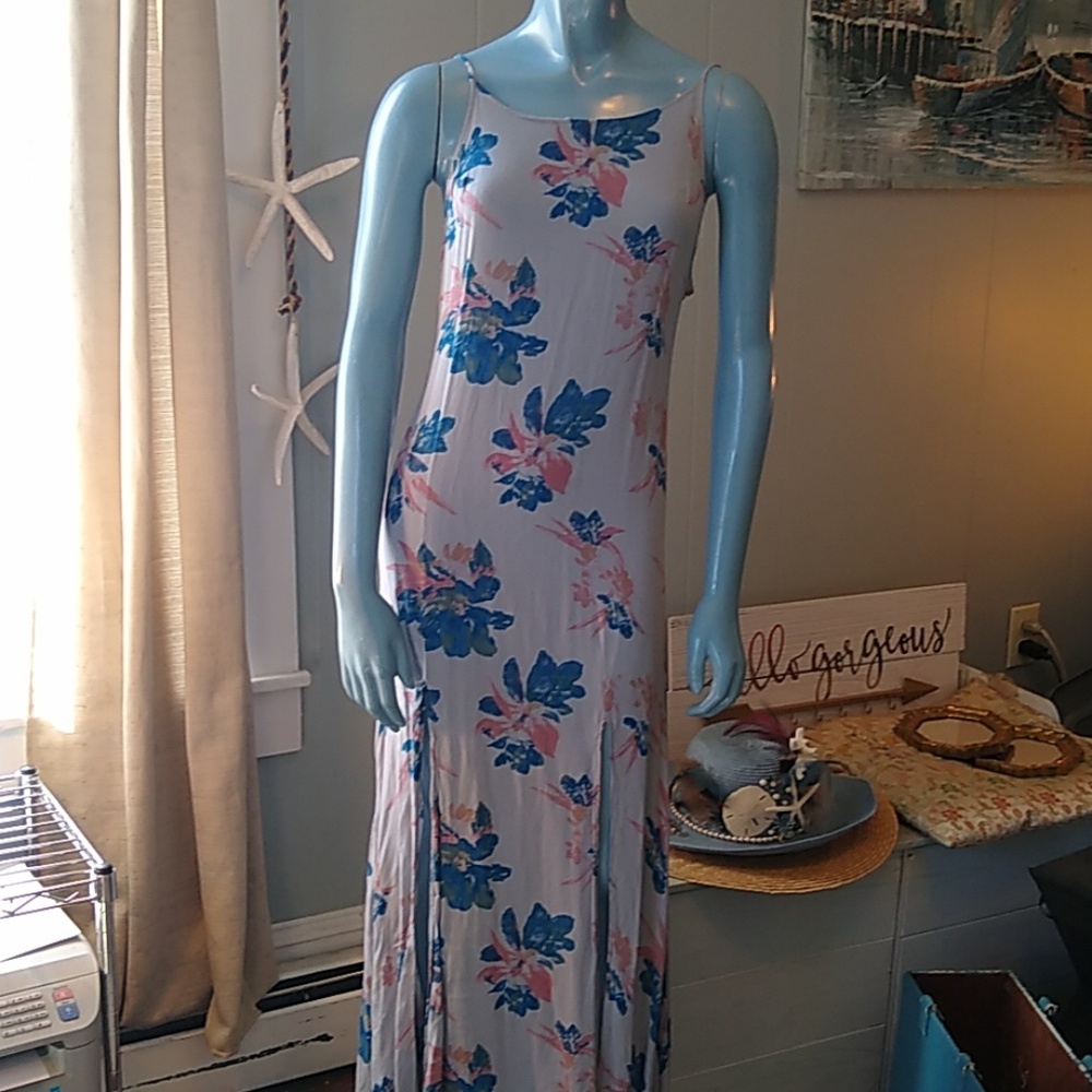 Vintage Intimately Free People Floral Bird of Paradise Flowers Maxi